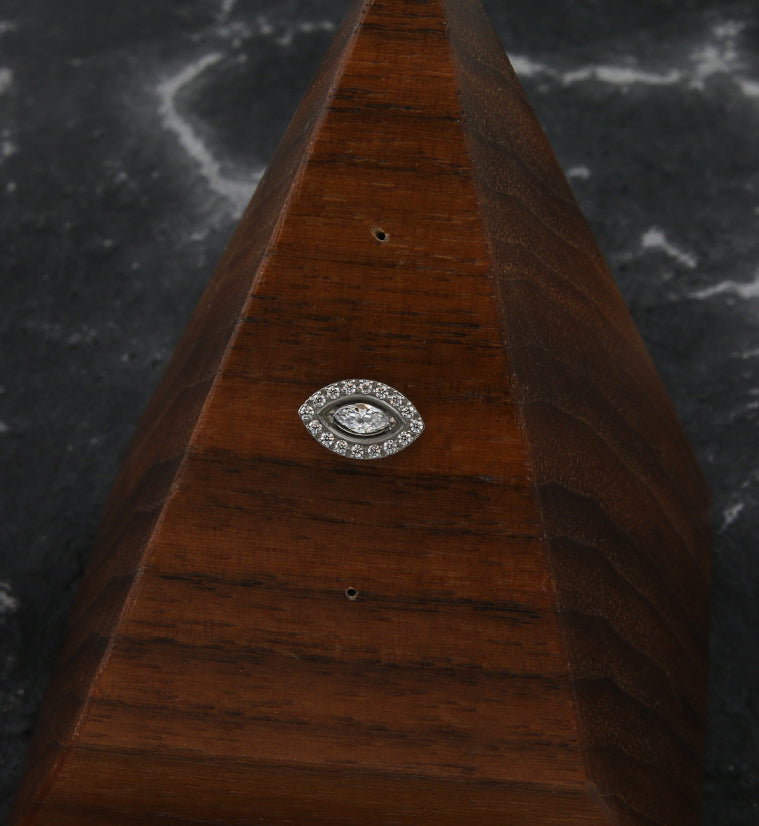 Oculus Clear CZ Titanium Threadless Top