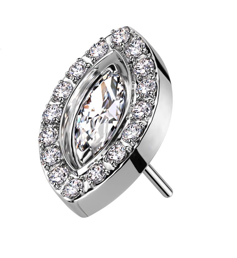 Oculus Clear CZ Titanium Threadless Top