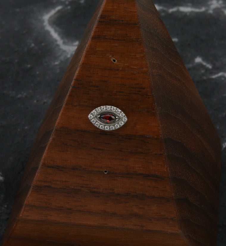 Oculus Red CZ Titanium Threadless Top