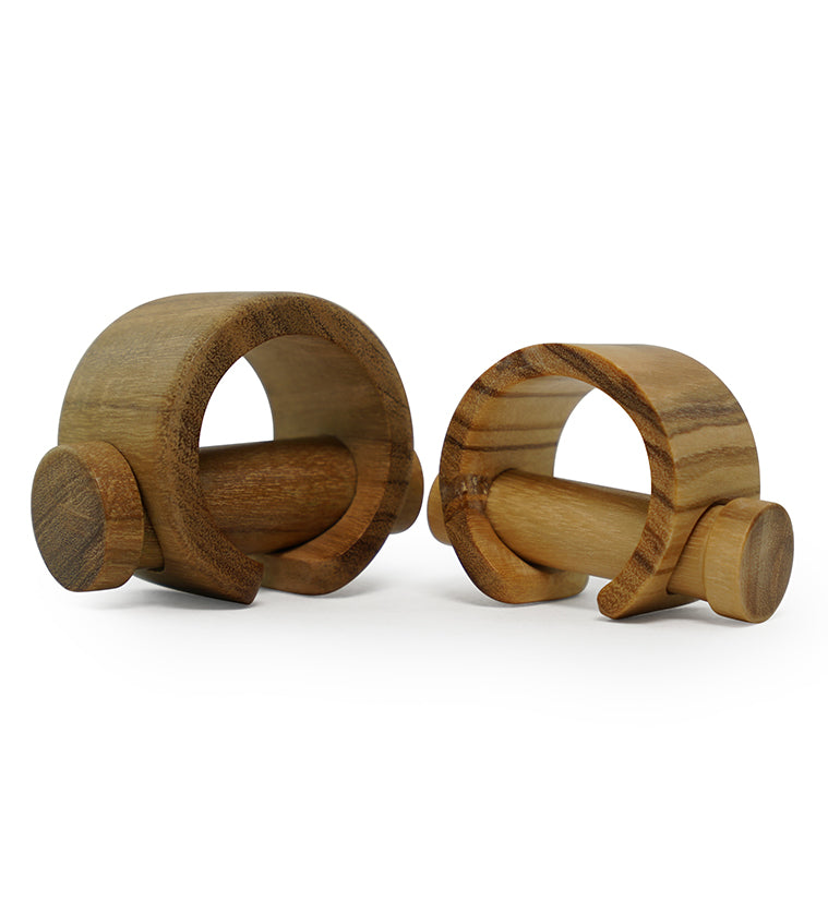 Olive Wood Cuff Plugs (6G - 1/2