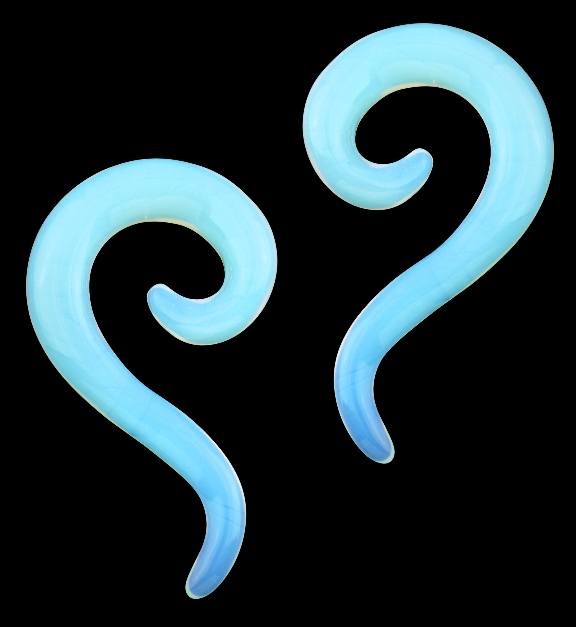 Opalite Glass Tail Spirals