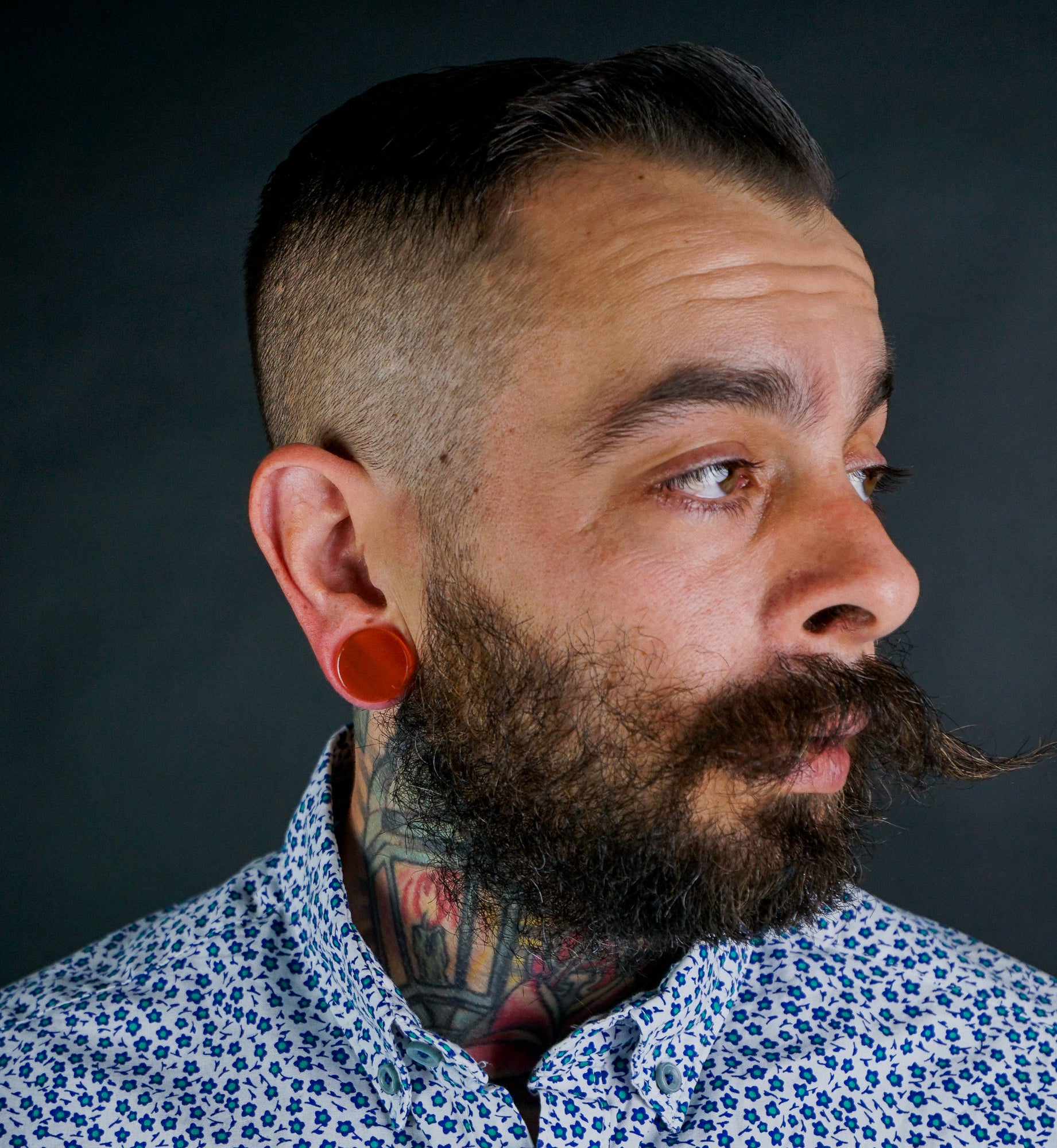 Orange Cat's Eye Glass Plugs