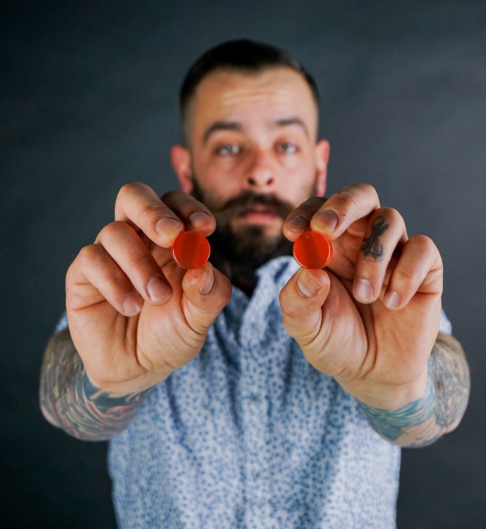 Orange Cat's Eye Glass Plugs