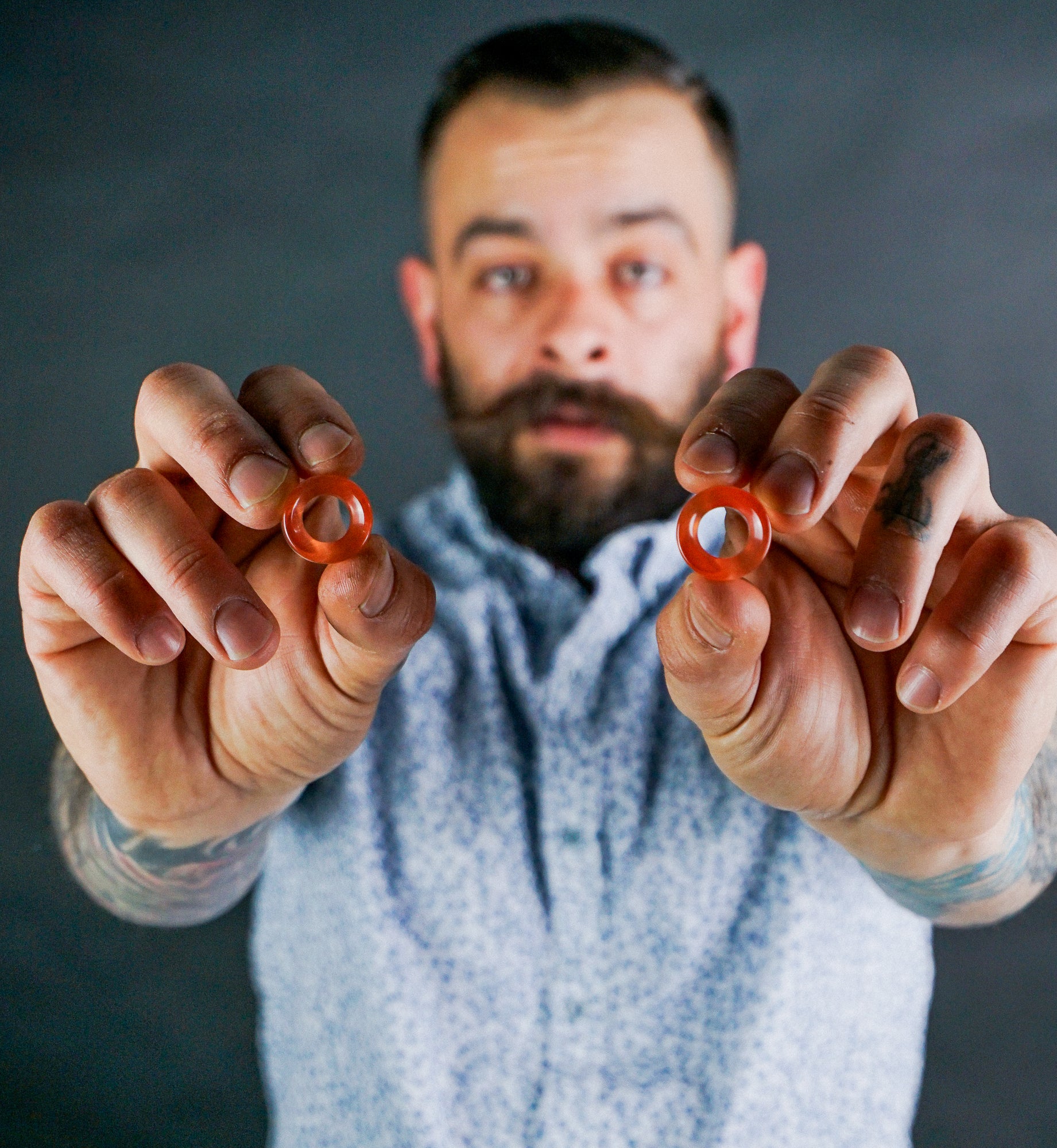 Orange Cat's Eye Glass Tunnels