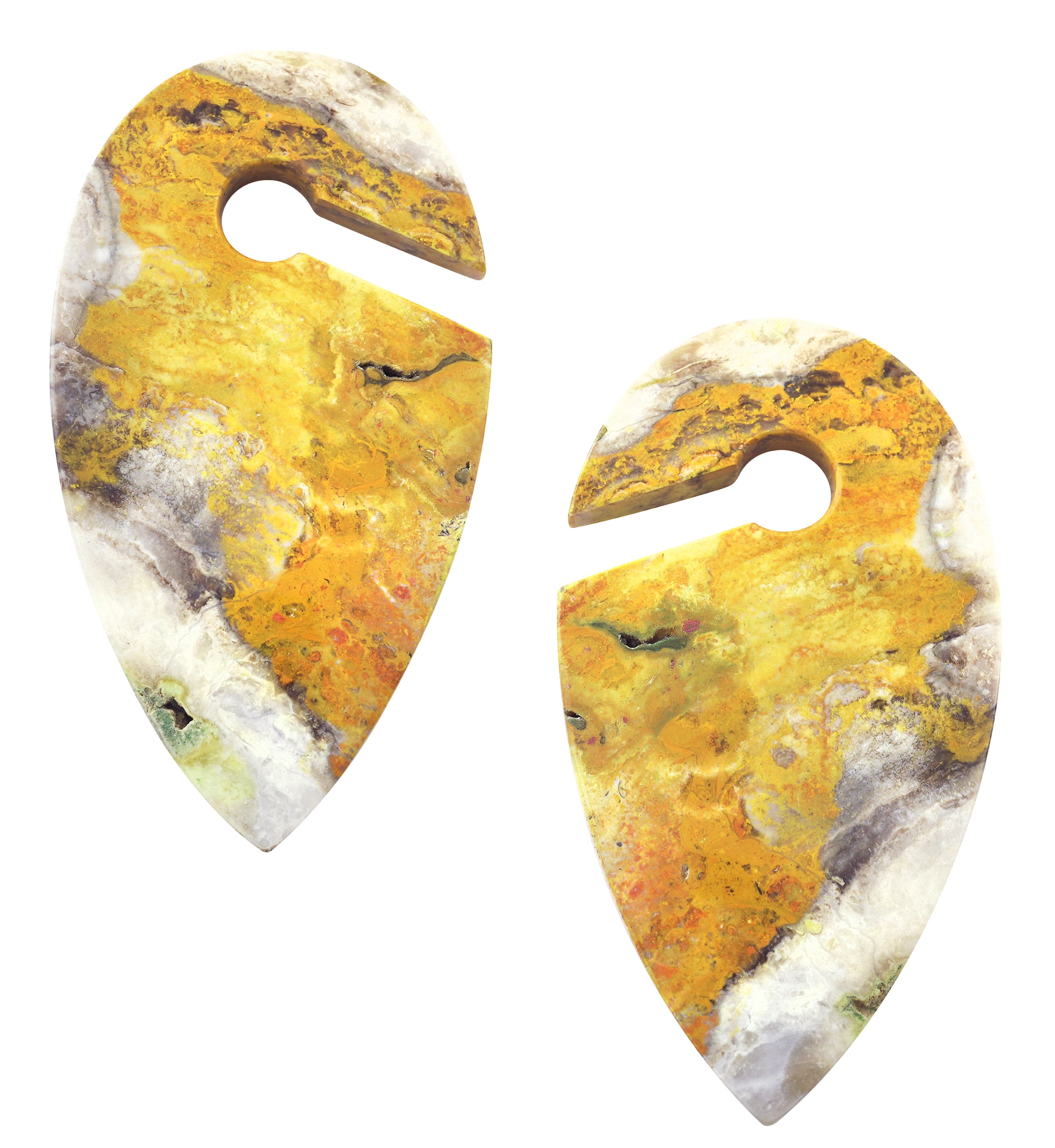 Orange Jasper Stone Keyhole Ear Weights