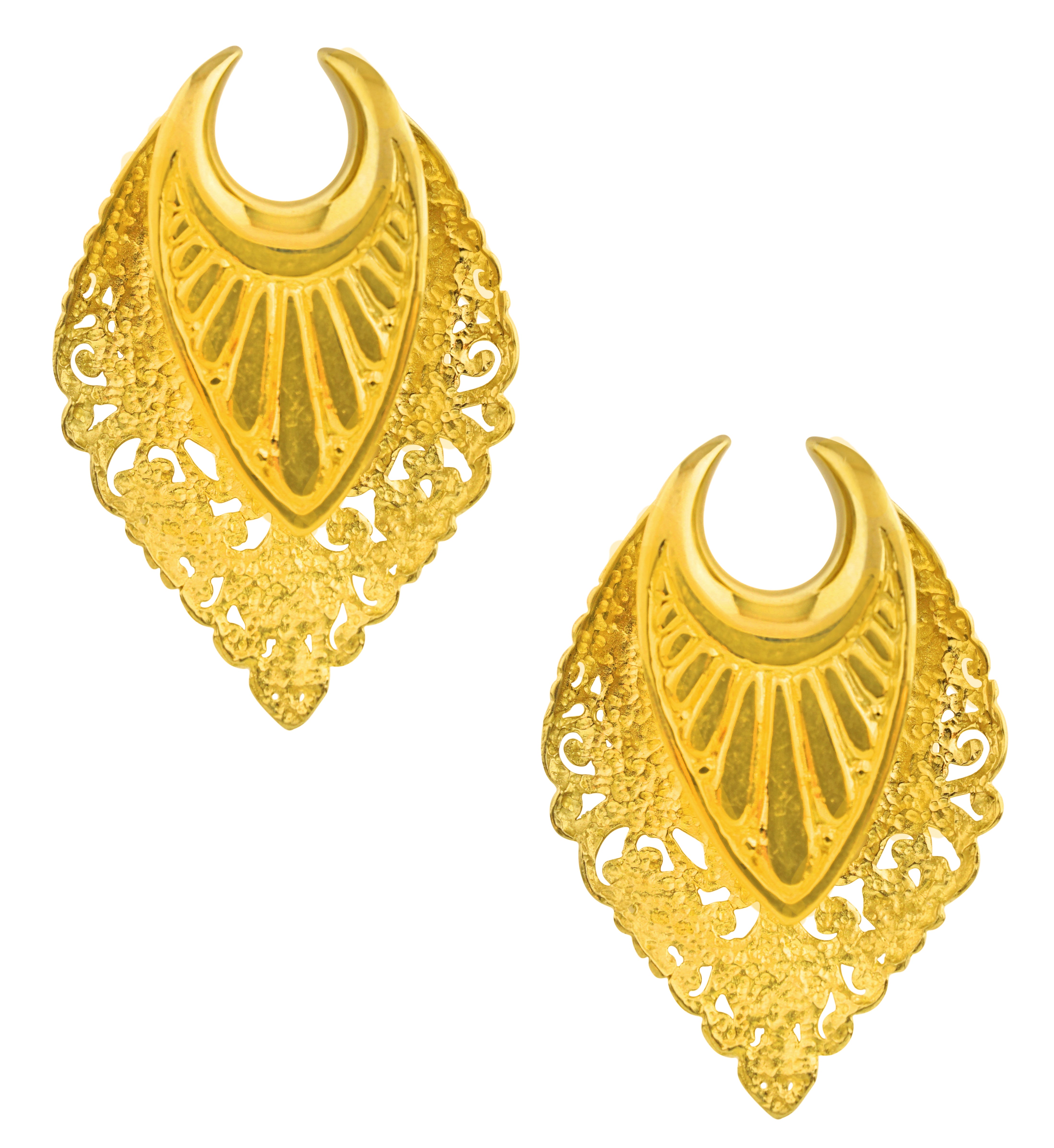 Ornamental Teardrop Brass Saddle Ear Weights