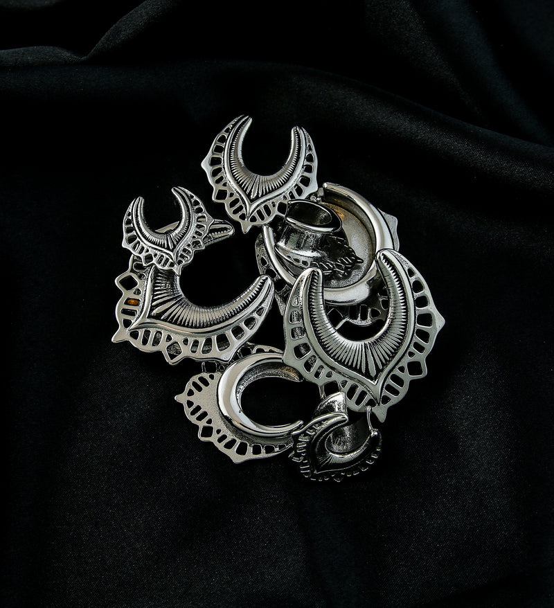 Ornate Shield Stainless Steel Saddles
