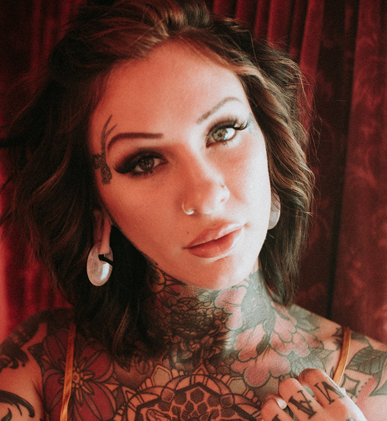 Ovaloid Rose Quartz Stone Ear Weights