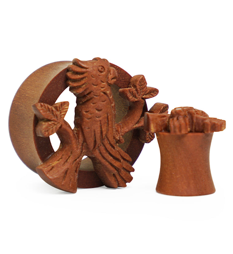 Parrot Carved Saba Wood Tunnels