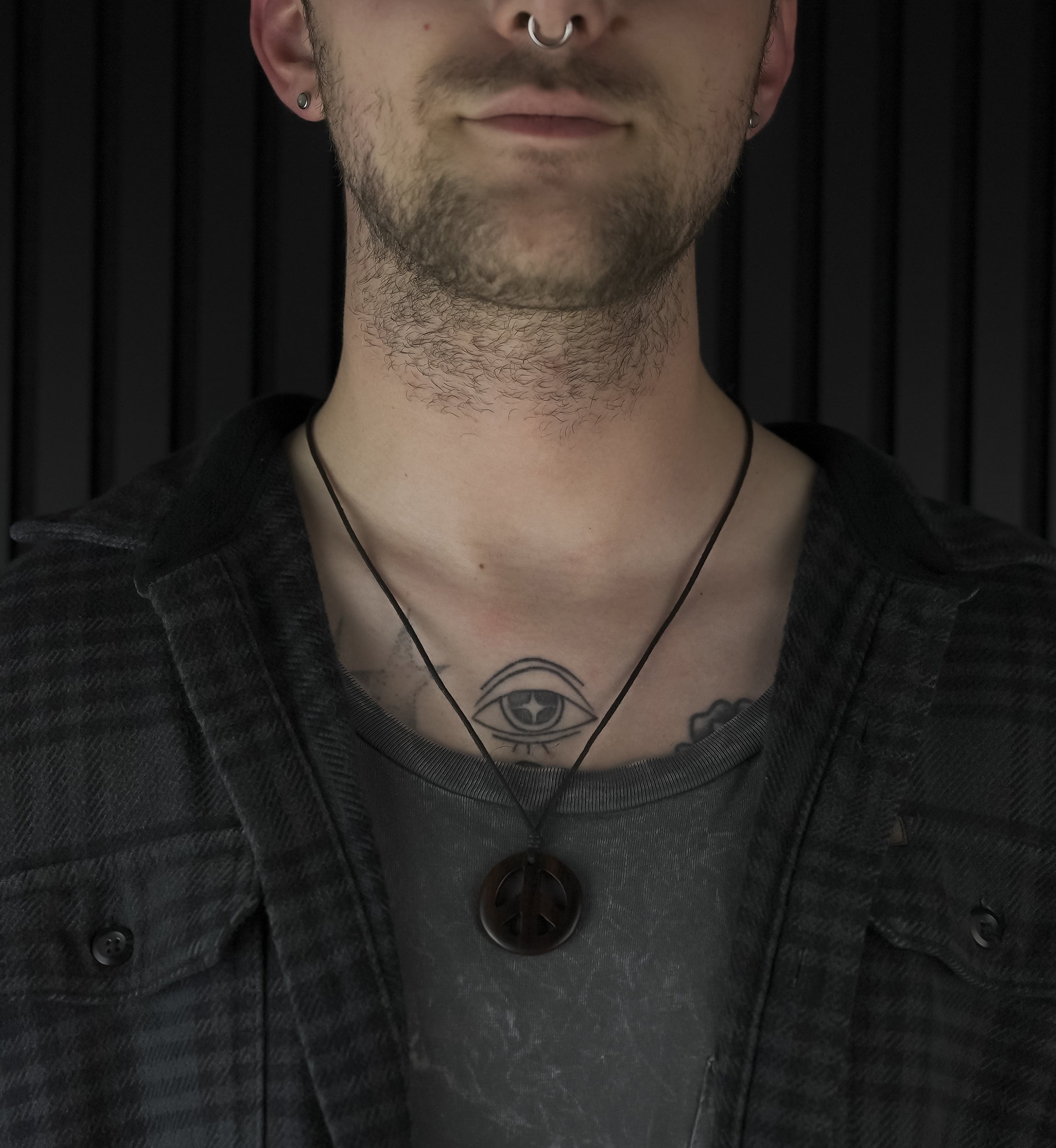 Peace Symbol Pendant Narra Wood Necklace