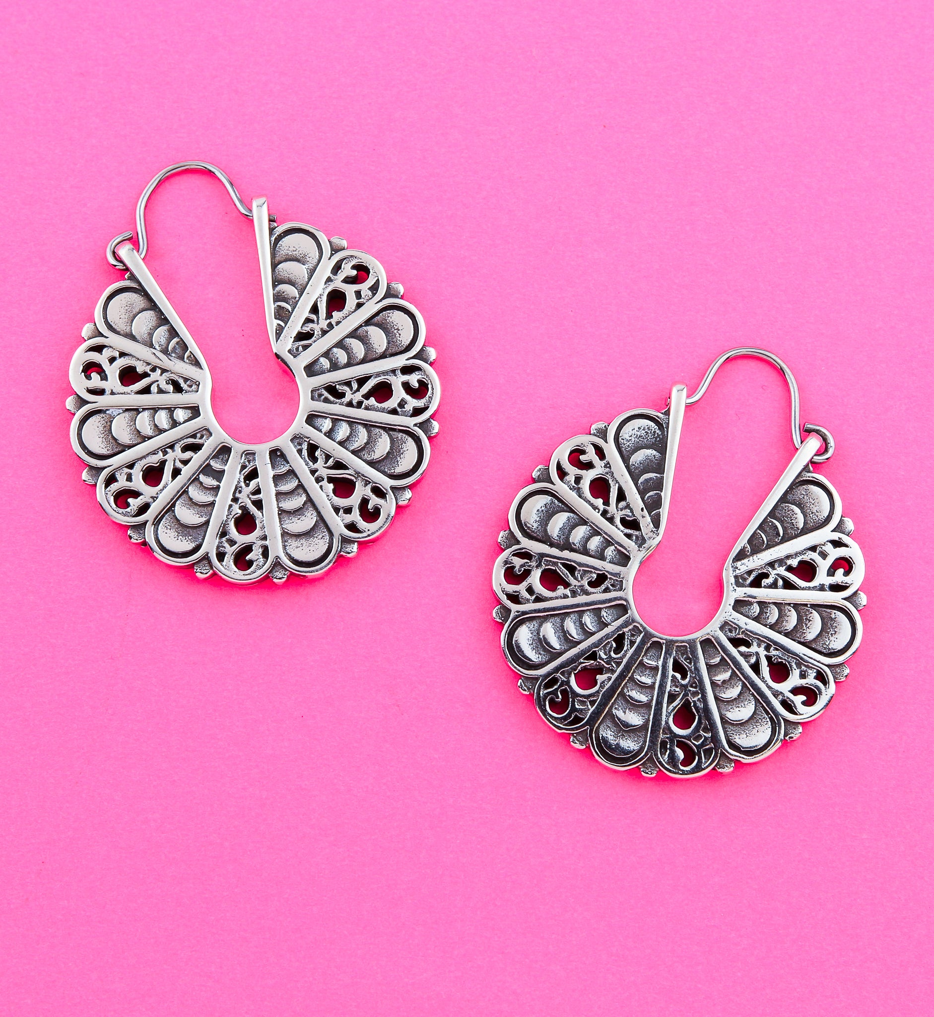 Perennial White Brass Disk Earrings/Hangers