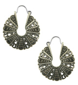 Perennial White Brass Disk Earrings/Hangers
