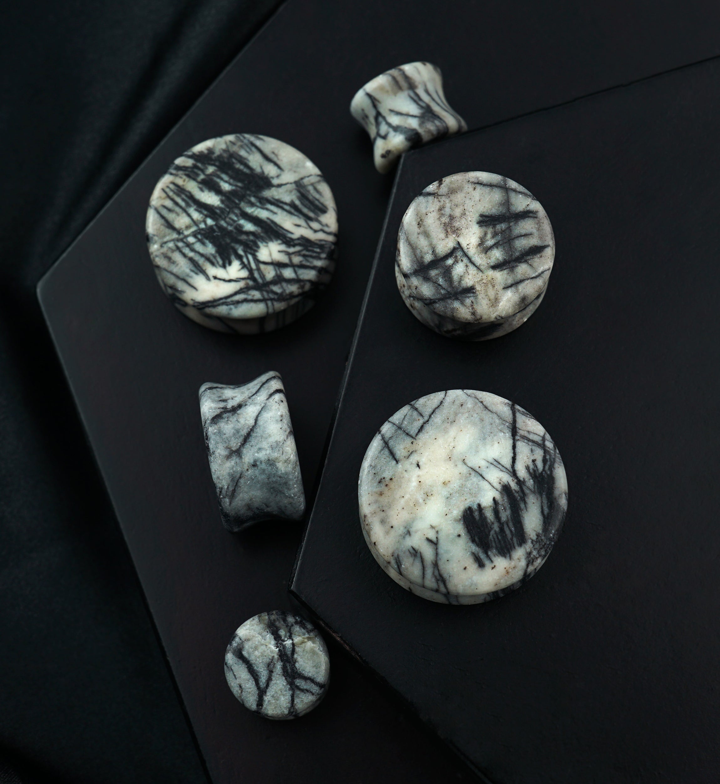 Picasso Jasper Double Flare Stone Plugs