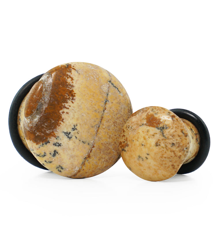 Single Flare Jasper Stone Plugs