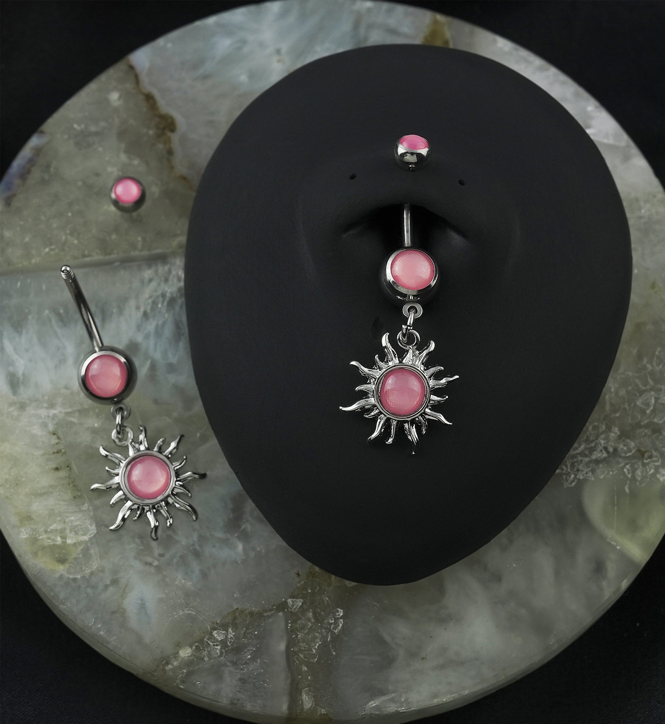 Pink Escent Solar Sun Belly Ring
