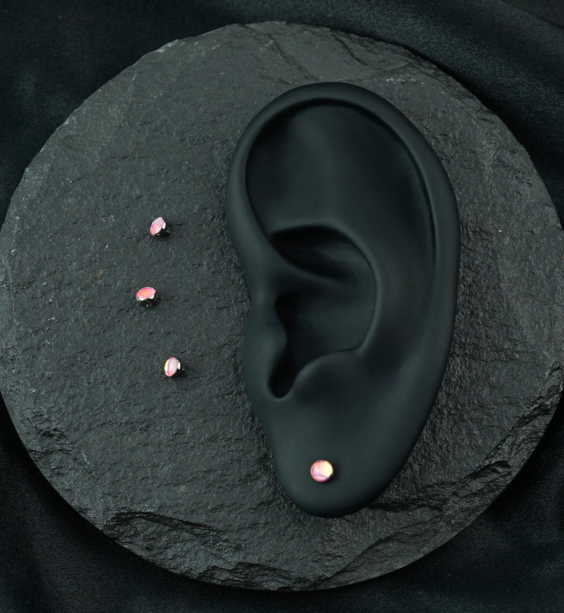 Pink Iridescent Gem Titanium Internally Threaded Top