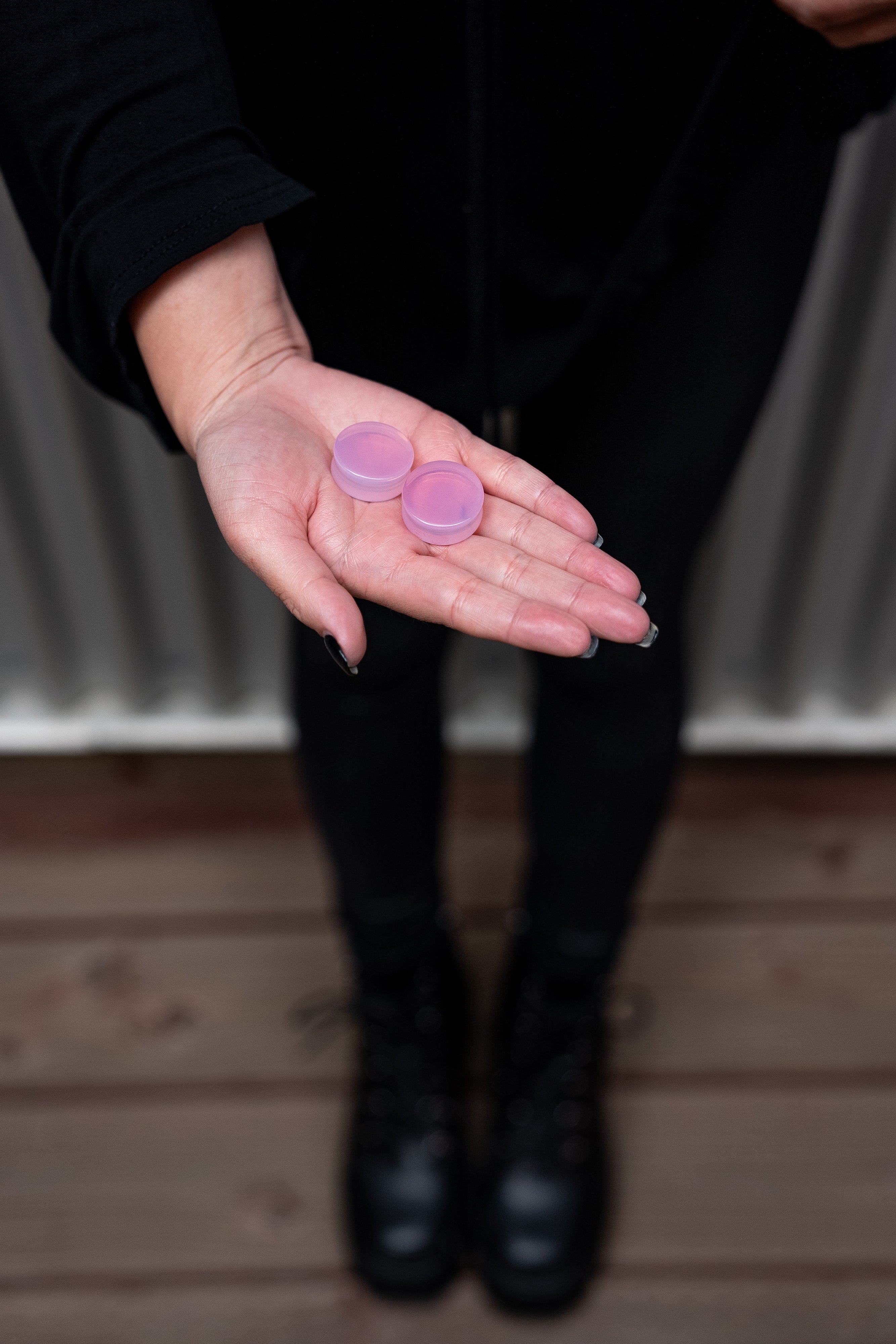 Pink Opalite Glass Plugs