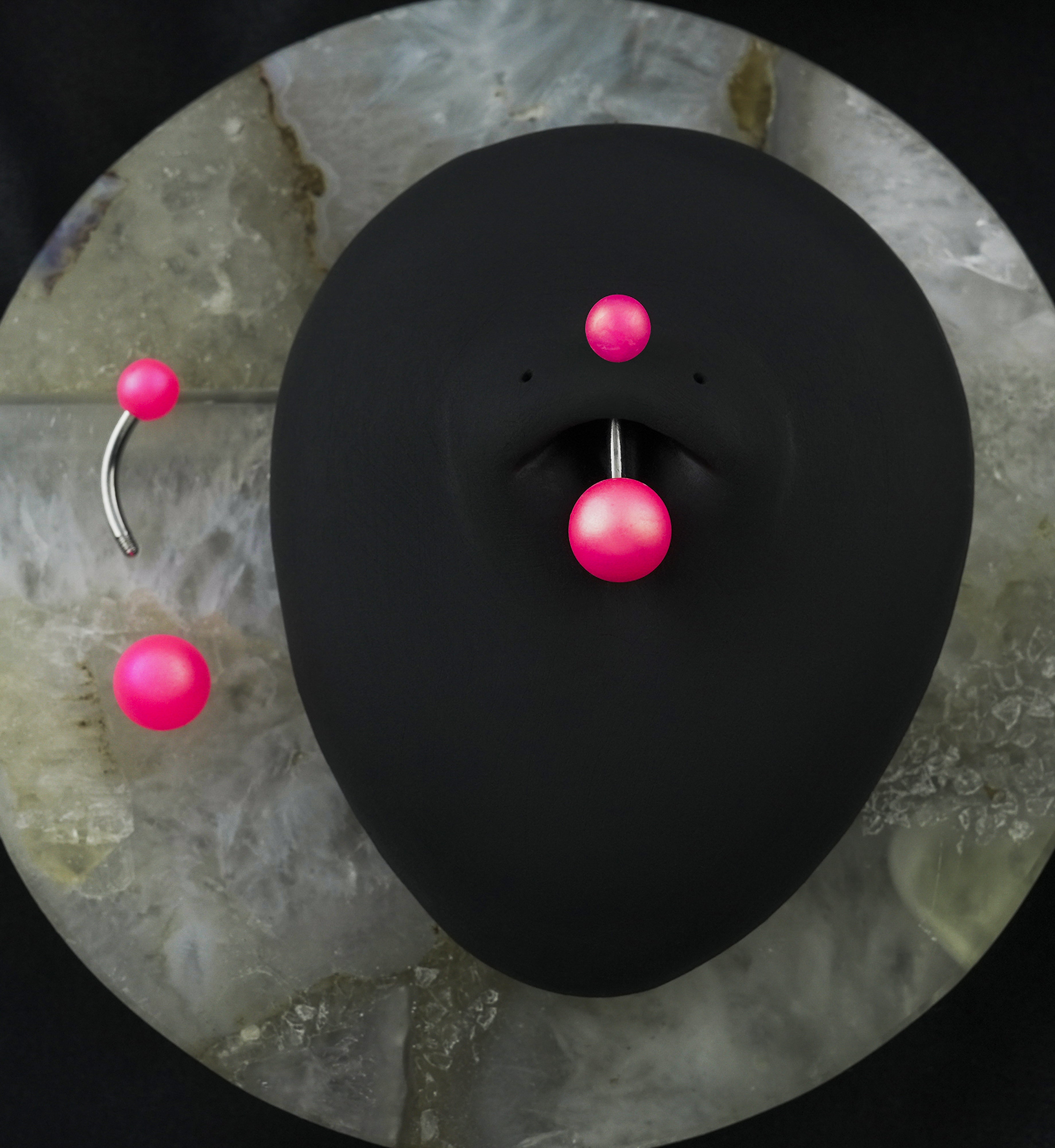 Pink Stainless Steel Belly Button Ring