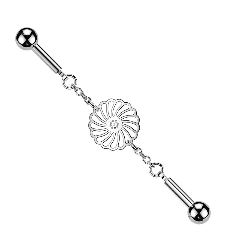 Pinwheel Link Externally Threaded Stainless Steel Barbell