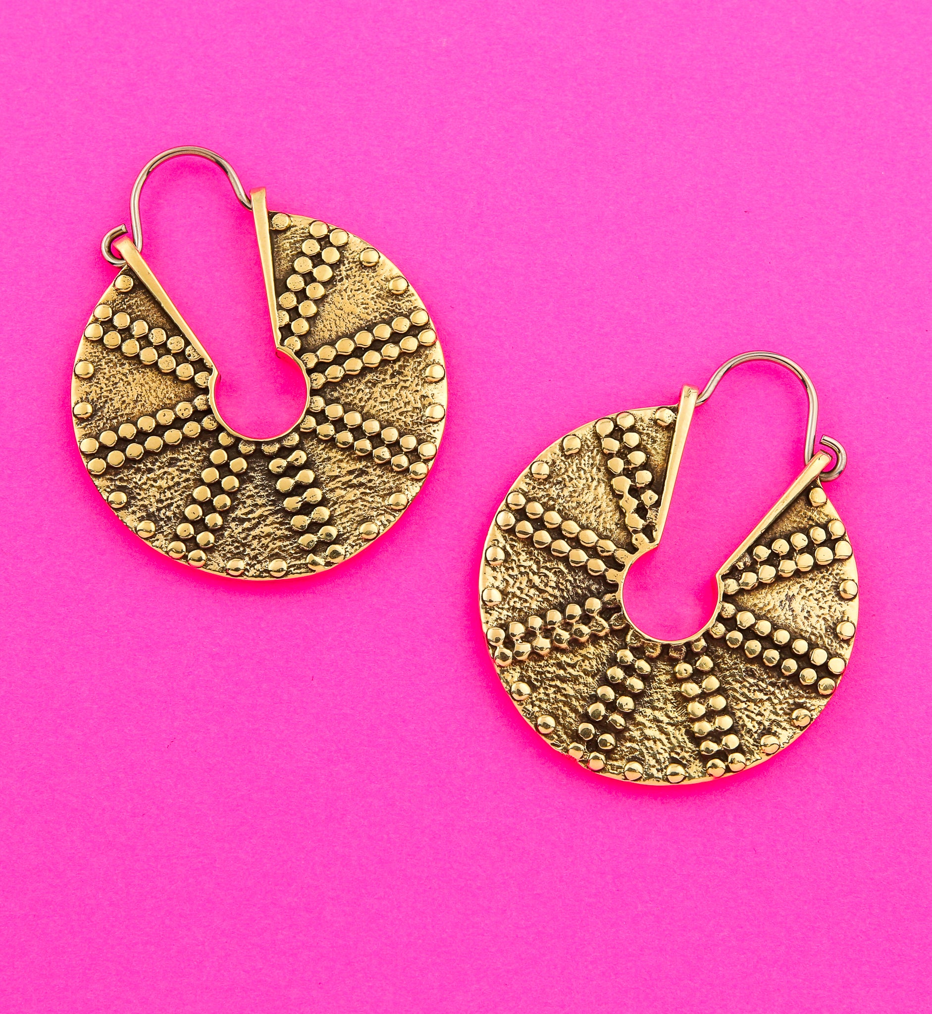 Pivot Brass Disk Earrings/Hangers