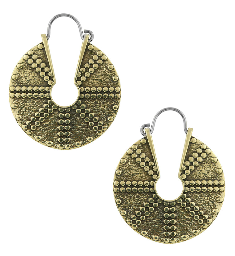 Pivot Brass Disk Earrings/Hangers