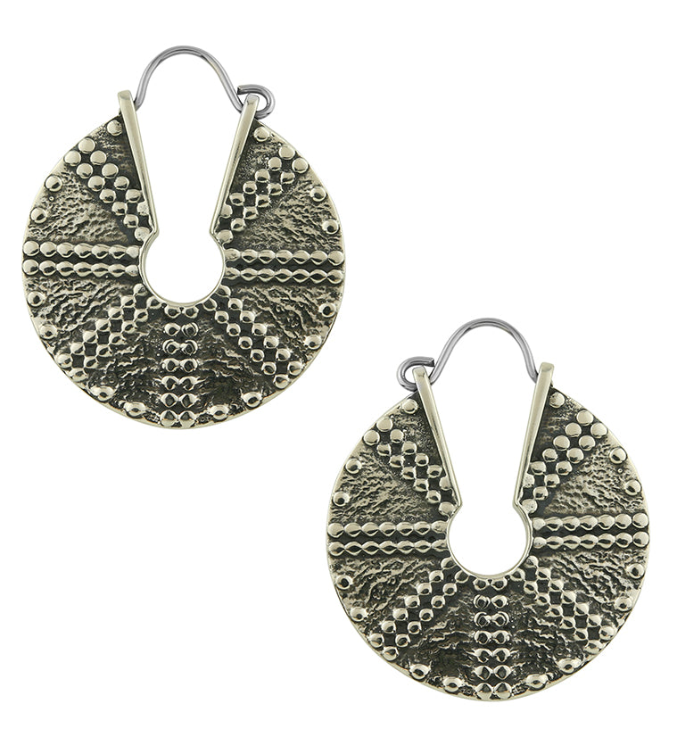 Pivot White Brass Disk Earrings/Hangers