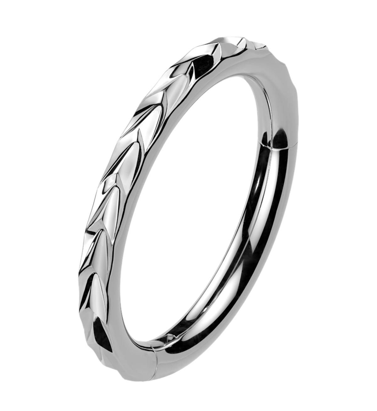 Plaited Edge Stainless Steel Hinged Segment Ring