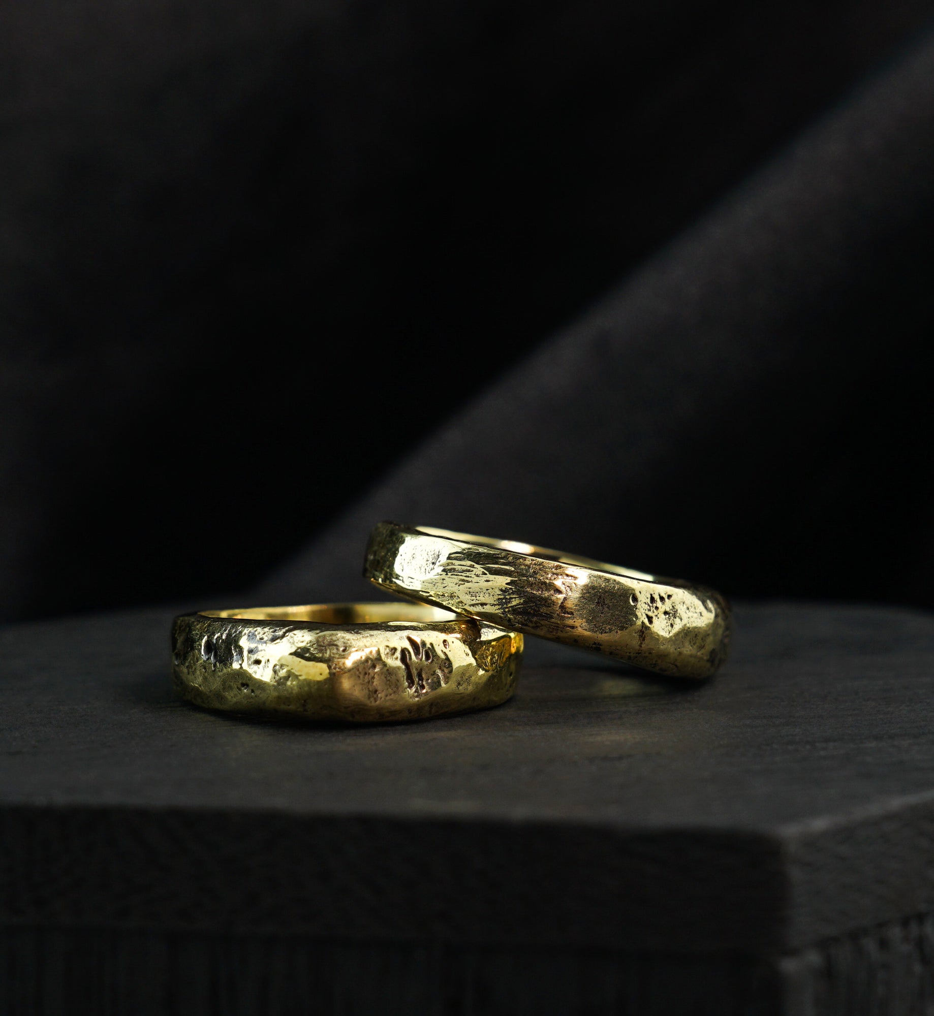 Point Hammered Brass Ring