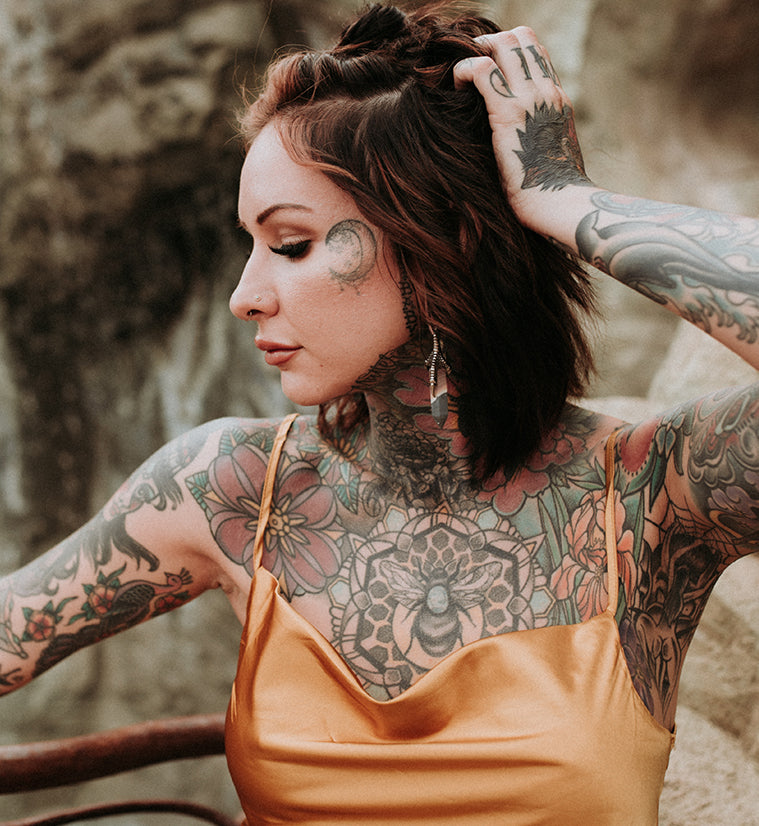 Polychrome Jasper Stone Raven Claw White Brass Ear Weights