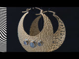 Hammered Moonstone Brass Hangers / Ear Weights