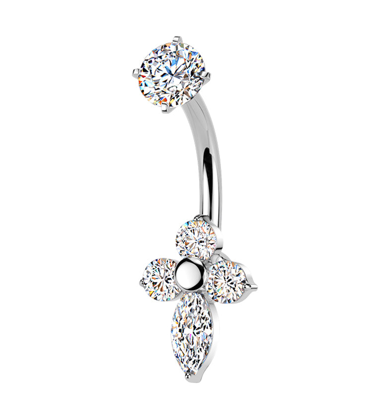 Prism Crux CZ Stainless Steel Internally Threaded Belly Button Ring