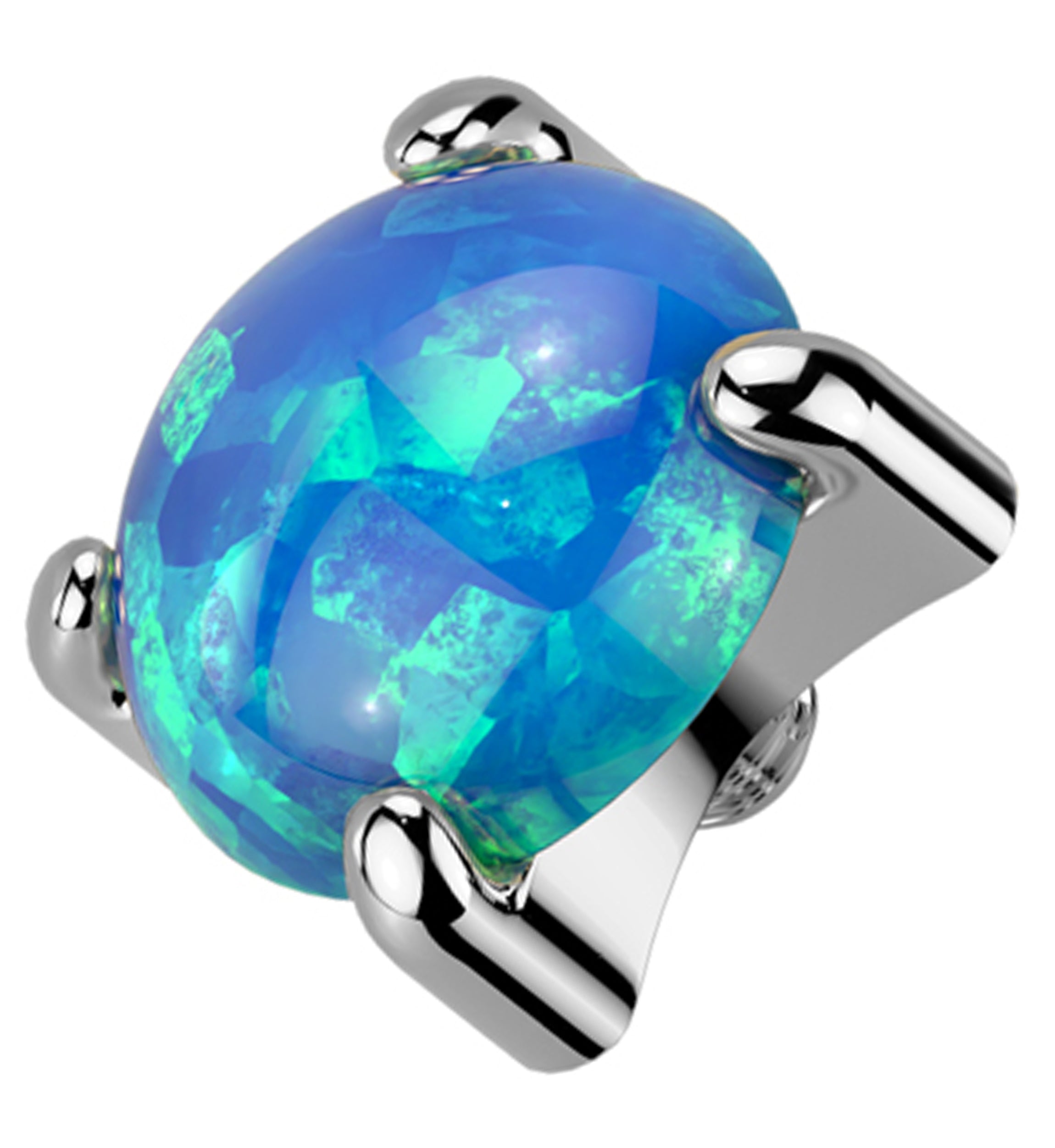 Prong Blue Opalite Titanium Internally Threaded Top