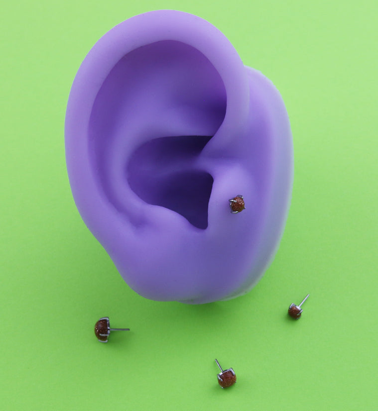 Prong Gold Sandstone Titanium Threadless Top