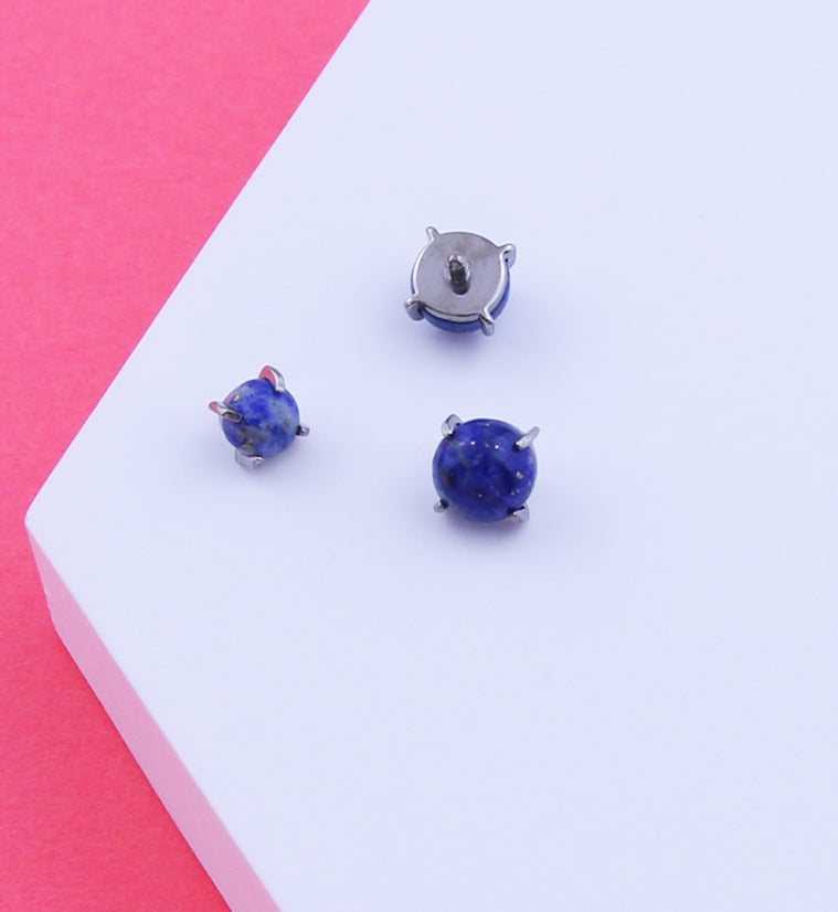 Prong Lazurite Stone Titanium Internally Threaded Top
