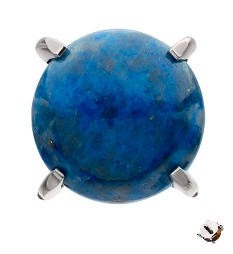 Prong Lazurite Stone Titanium Internally Threaded Top