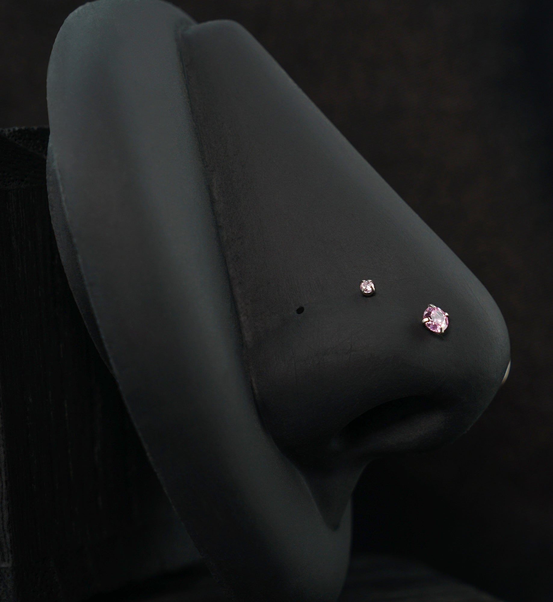 Prong Pink CZ Stainless Steel L Bend/Stud/Hoop Variety Pack (6 Pack)