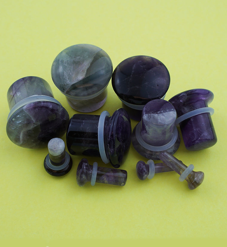 Purple Amethyst Single Flare Stone Plugs
