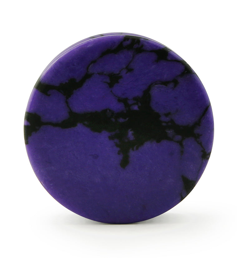 Purple And Black Howlite Stone Plugs