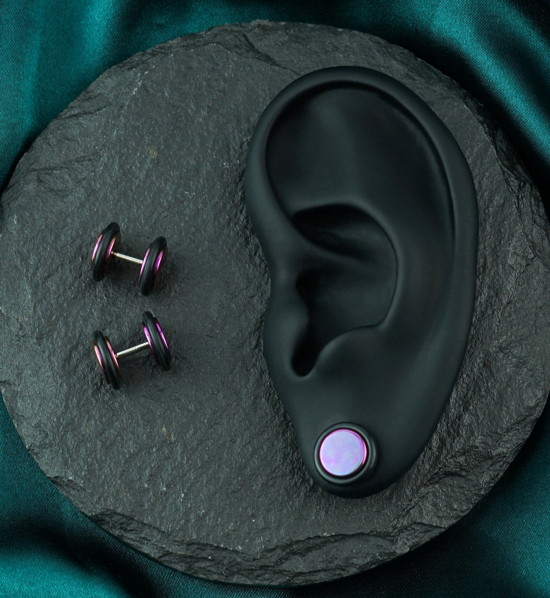 Purple Anodized Stainless Steel Fake Plugs