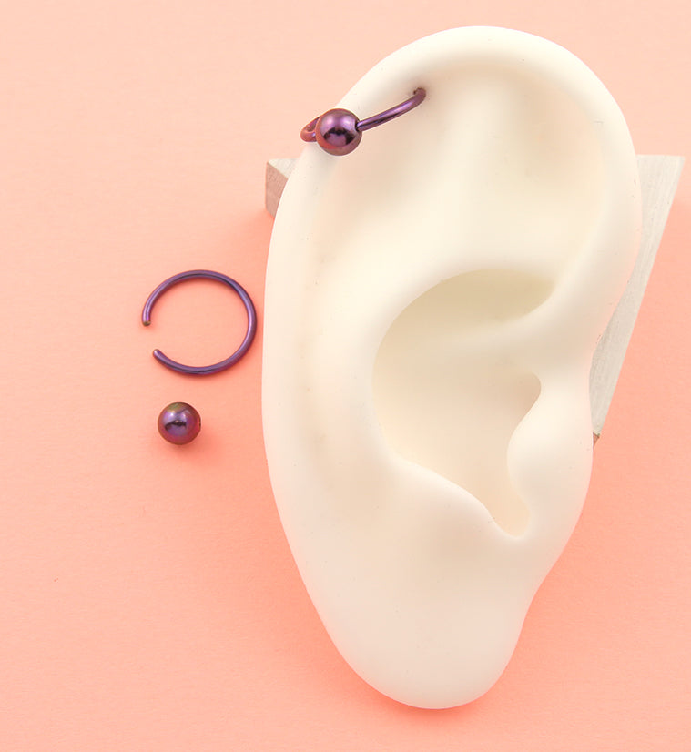 Purple Titanium Captive Ring