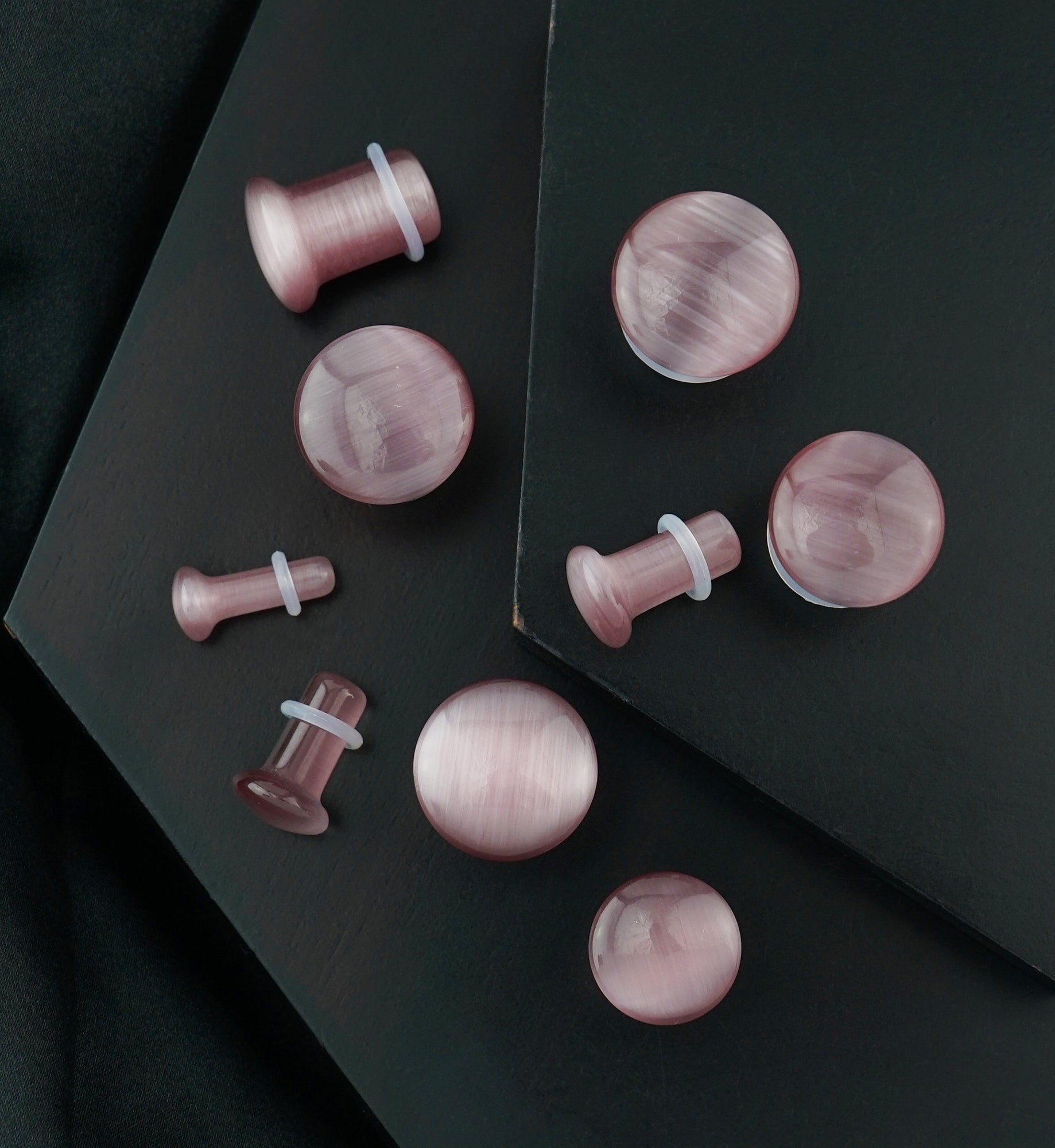 Purple Cat's Eye Glass Single Flare Plugs