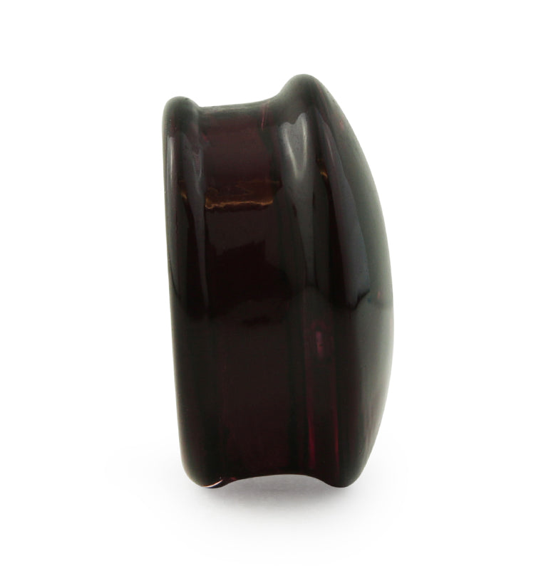 Convex Purple Glass Plugs - Double Flare
