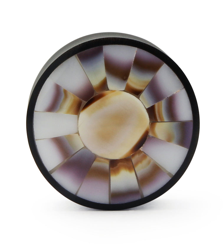 Horn Plugs With Sanded Cukli Shell Inlay