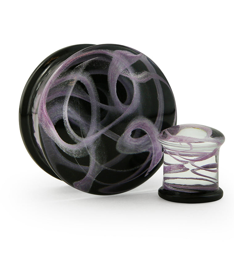 Purple Haze Swirl Glass Plugs