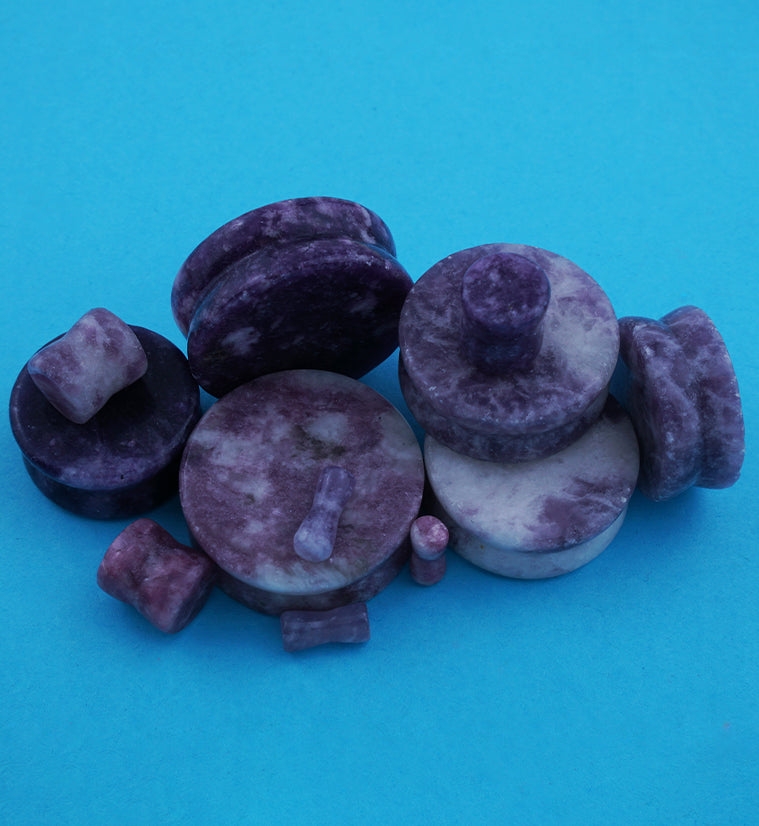 Purple Moondevite Precious Stone Plugs