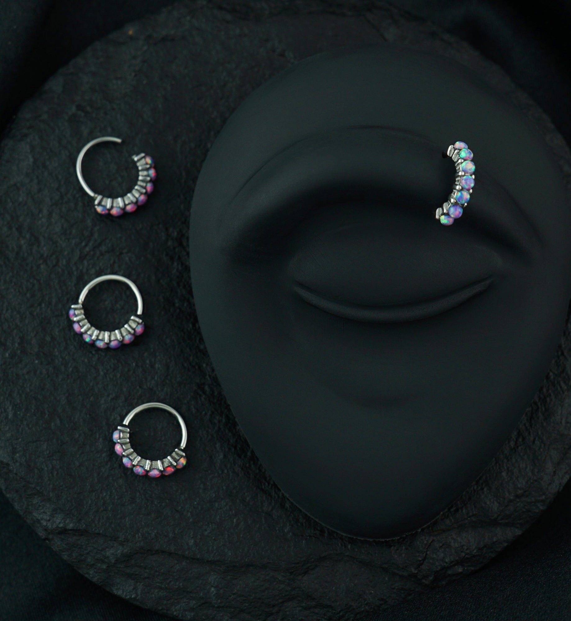 Purple Opal Septenary Seamless Ring