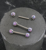 Purple Opalite Claw Titanium Barbell