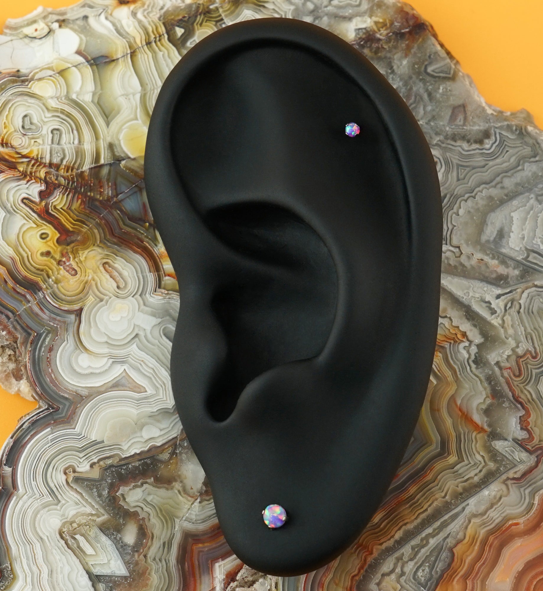 Purple Opalite Prong Set Titanium Threadless Labret