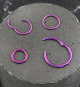 Purple Plated Hinged Stainless Steel Segment Hoop Ring