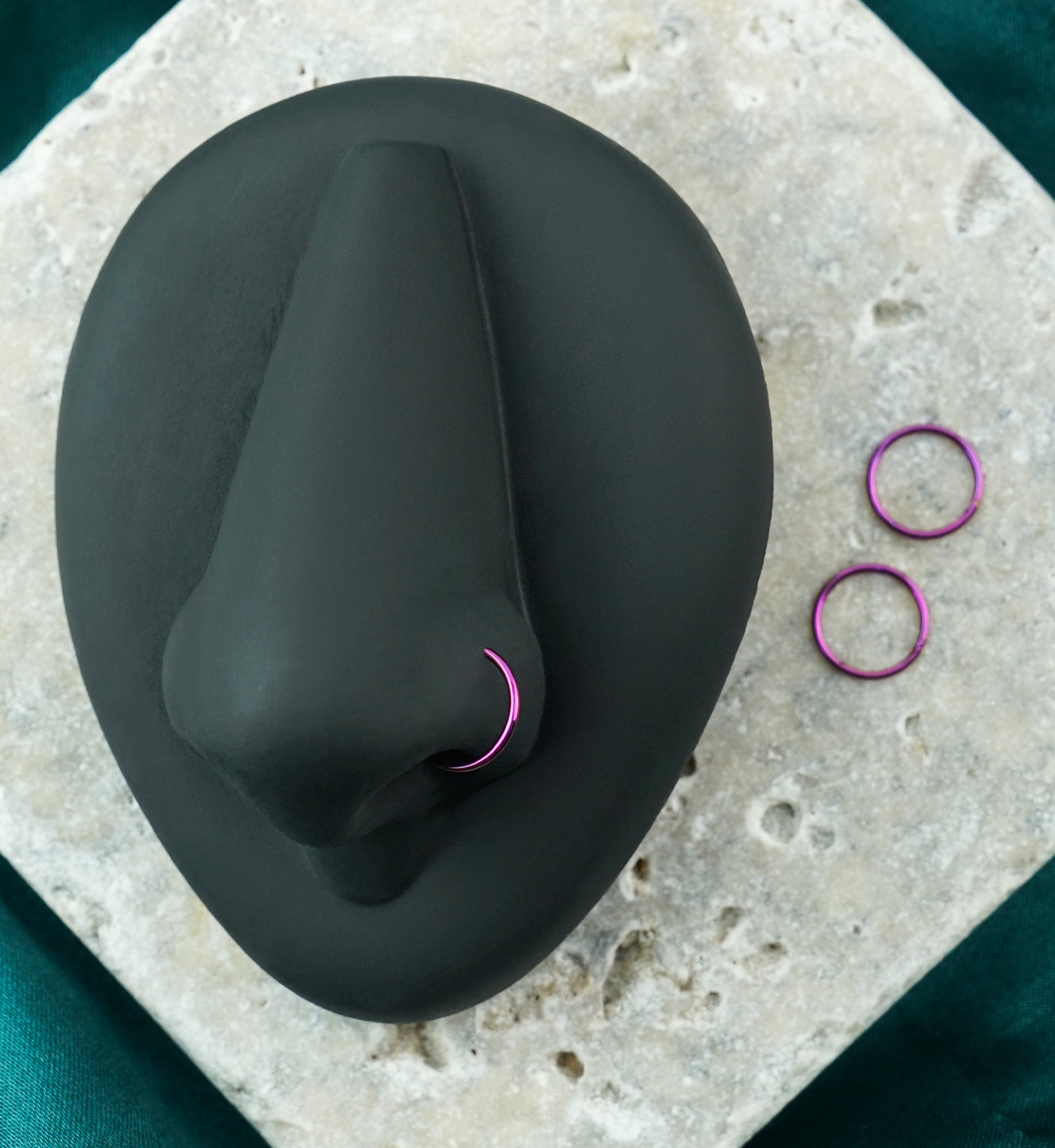 Purple PVD Hinged Stainless Steel Segment Hoop Ring